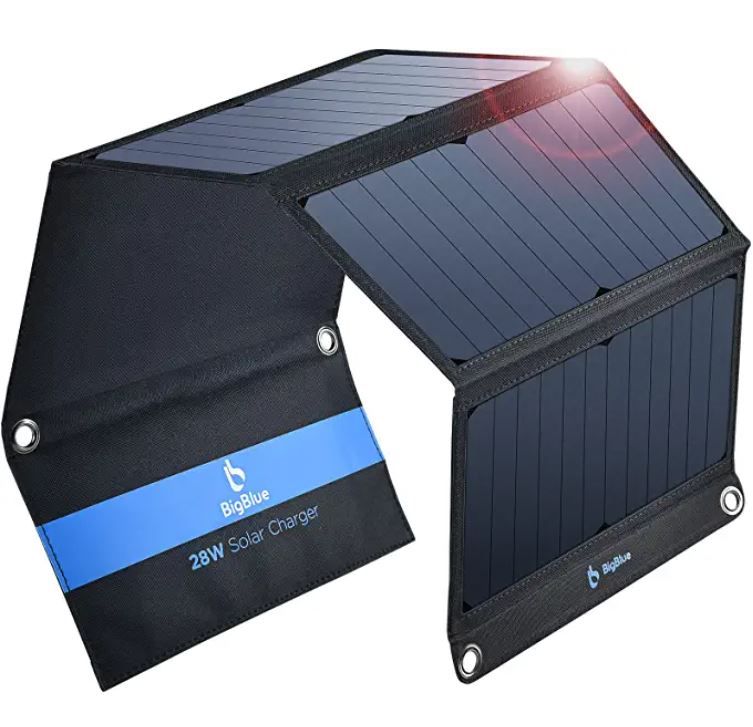 Photo 1 of [Upgraded]BigBlue 3 USB-A 28W Solar Charger(5V/4.8A Max), Portable SunPower Solar Panel Charger for Camping, IPX4 Waterproof, Compatible with iPhone 11/XS/XS Max/XR/X/8/7, iPad, Samsung Galaxy LG etc.
