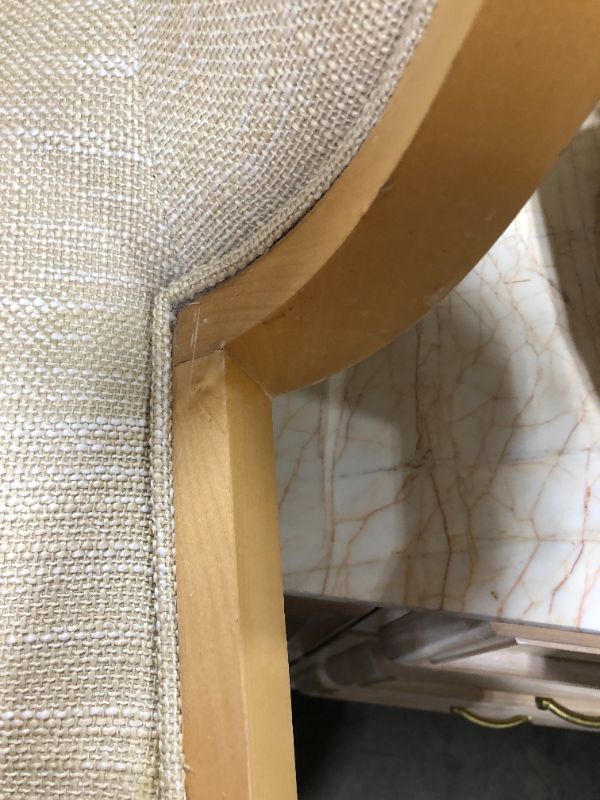 Photo 4 of LIGHT CREME CANVAS FABRIC ARMCHAIR WITH CURVED BACK 33H INCHESLIGHT CREME