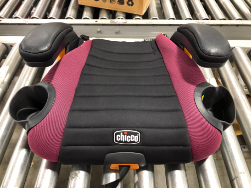 Photo 2 of Chicco GoFit Plus Backless Booster Car Seat with Quick-Release Latch, Travel Booster Seat for Car, Portable Car Booster Seat for Children 40-110 lbs, Vivaci/Pink
