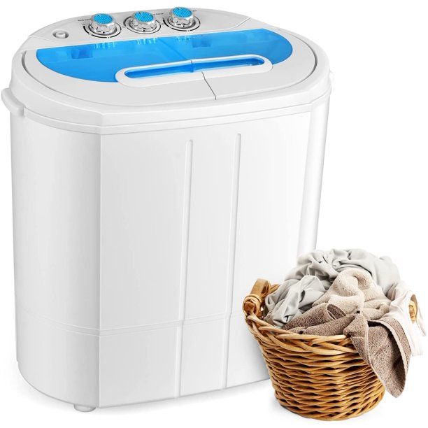 Photo 1 of Mini Compact Twin Tub XPB30-1288S-Blue Portable Washing Machine, Blue

