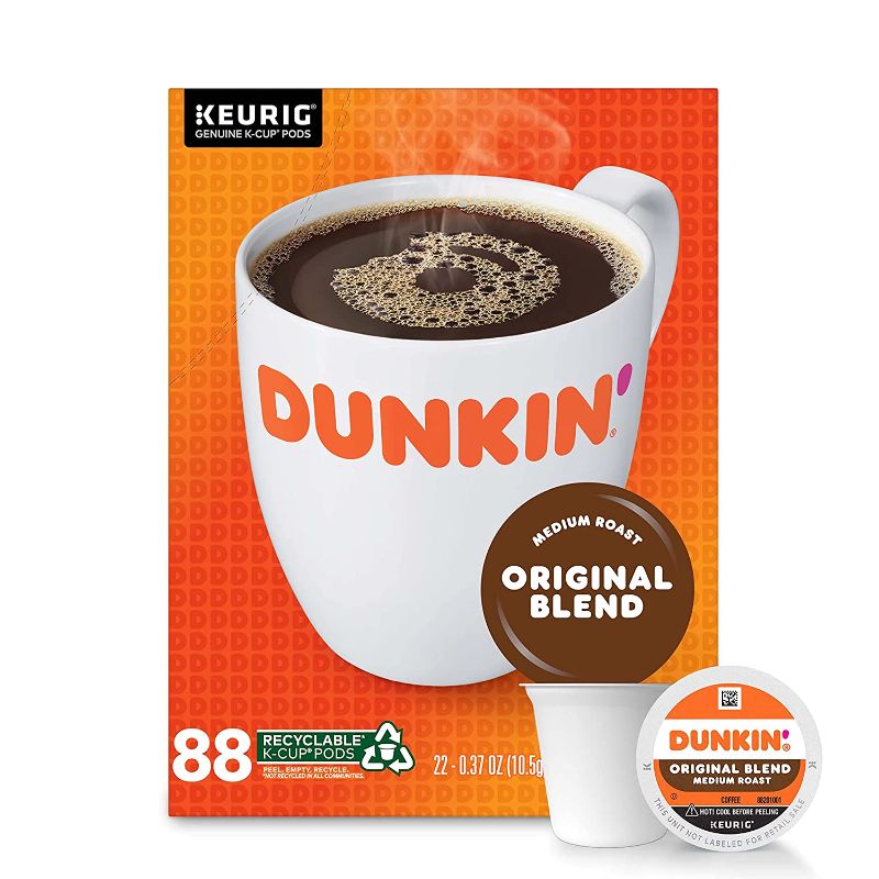 Photo 1 of Dunkin' Original Blend Medium Roast Coffee, 88 Count K-Cup Pods
Best By 04/15/22