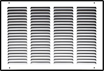 Photo 1 of 16"W x 10"H [Duct Opening Measurements] Steel Return Air Grille (AGC Series) Vent Cover Grill for Sidewall and Ceiling, White | Outer Dimensions: 17.75"W X 11.75"H for 16x10 Duct Opening
