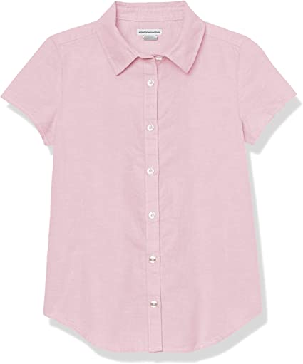 Photo 1 of Amazon Essentials Girls' Short Sleeve Uniform Oxford Shirt, Size Large