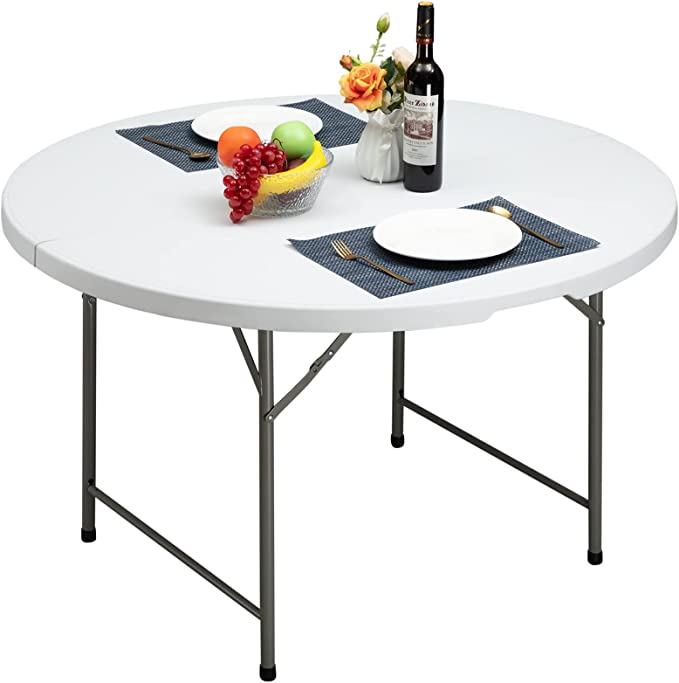 Photo 1 of ALIMORDEN 4ft Round Bi-Folding Camp Picnic Table, 48" Portable