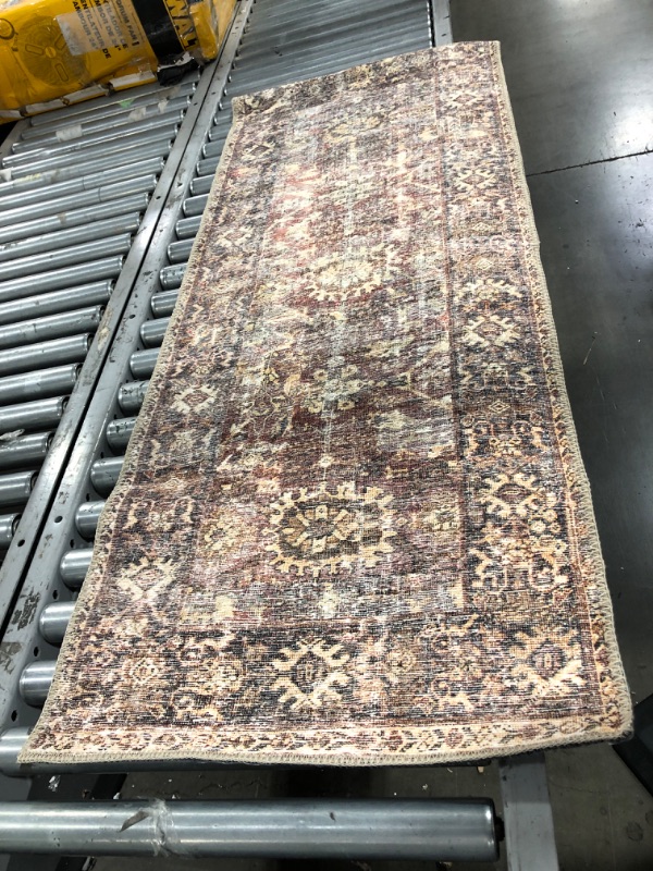 Photo 1 of Amber Lewis X Loloi Georgie Collection GER-06 Bordeaux / Antique 2' X 5' Runner
