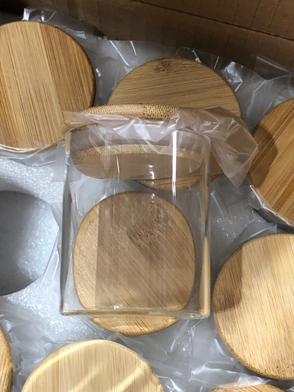 Photo 3 of 12 Piece Glass Storage Jars Set with Bamboo Lid