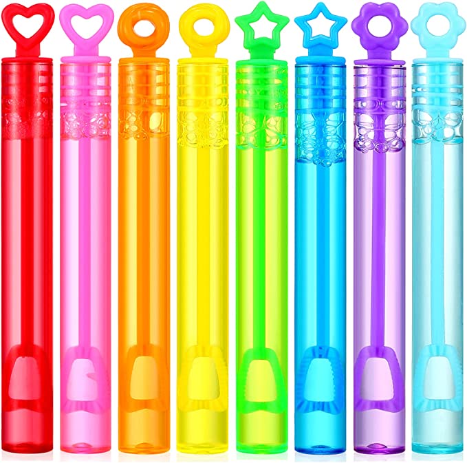 Photo 1 of Axbotoy 96 Pack Bubble Wands,8 Designs Mini Bubble Wands Bulk for Summer Toys,Outdoor Activity,Themed Birthday,Valentine's Day, Celebration,Bubble Party Favors for Kids Toddlers
