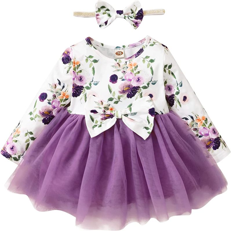 Photo 1 of Baby Girl Tutu Dress Long Sleeve Bow Tulle Princess Flower Girls Dresses for Infant Toddler Wedding Birthday Tea Party Dress
SIZE 18-24 months 