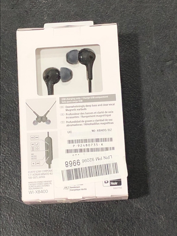 Photo 3 of Sony WI-XB400 EXTRA BASS Wireless In-Ear Earphones (Black)