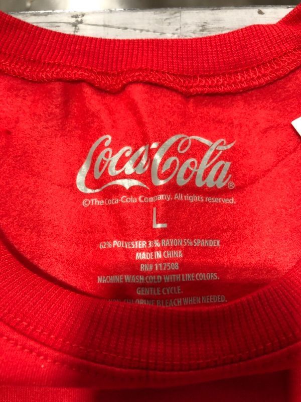 Photo 4 of   Women's Coca-Cola Graphic Sweatshirt - Red
SIZE LARGE. LOT OF 3 SWEATSHIRTS.