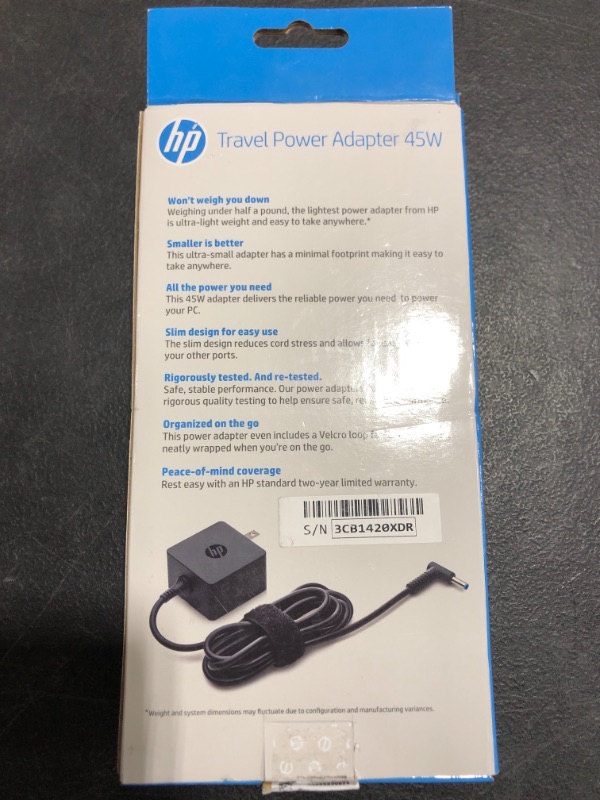 Photo 4 of HP 45W Travel AC Power Supply (4ME14AA#ABA)
NEW OPEN BOX.