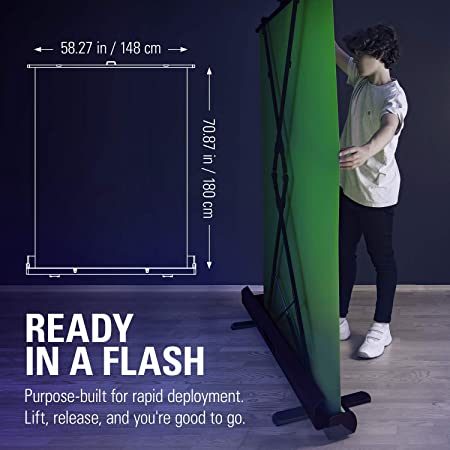 Photo 2 of Elgato Green Screen - Collapsible Chroma Key Backdrop, Wrinkle-Resistant Fabric and Ultra-Quick Setup for background removal for Streaming, Video Conferencing, on Instagram, TikTok, Zoom, Teams, OBS
