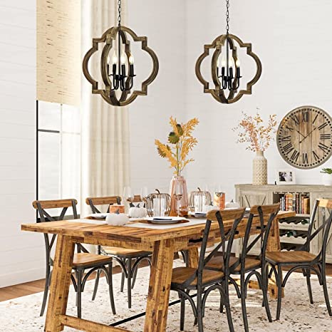 Photo 1 of 21.7" Farmhouse orb Chandelier, 4-Light Adjustable Height Handmade Rustic Wood Light Fixture for Foyer, Dining&Living Room, Kitchen Island, Entryway, Breakfast Area(Colour: Black)
MISSING BOX & MOUNTING HARDWARE. PHOTO FOR REFERENCE MAY VARY SLIGHTLY.