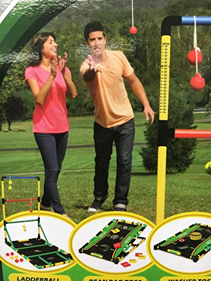 Photo 1 of Go! Gater 3-in-1 Ladderball, Bean Bag Toss & Washer Toss Outdoor Game Set. PRIOR USE.
