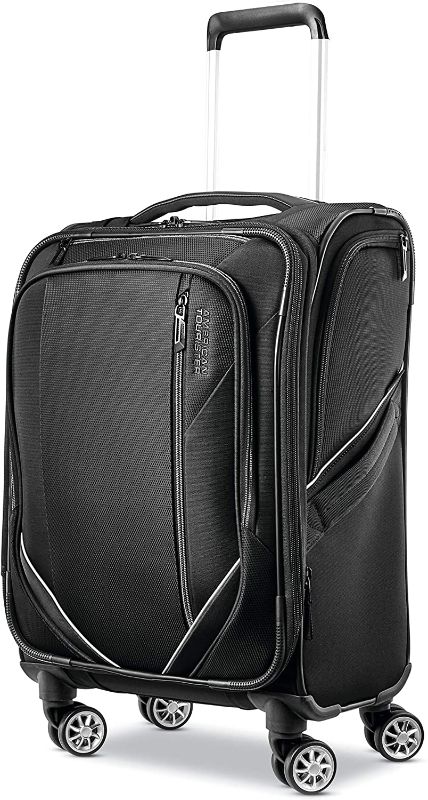 Photo 1 of American Tourister Zoom Turbo Softside Expandable Spinner Wheel Luggage, Black, Carry-On 20-Inch
