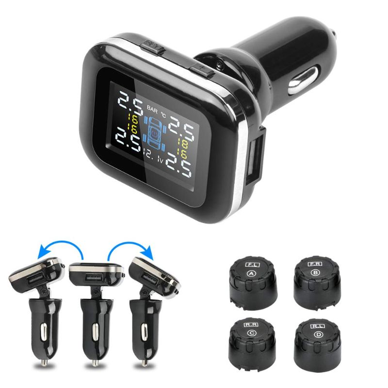 Photo 1 of Jansite Tire Pressure Monitoring System, TPMS Tire Pressure Monitor System Wireless External IP68 Waterproof Sensor 7-87 PSI Cigarette Lighter Power with USB Charging Port
