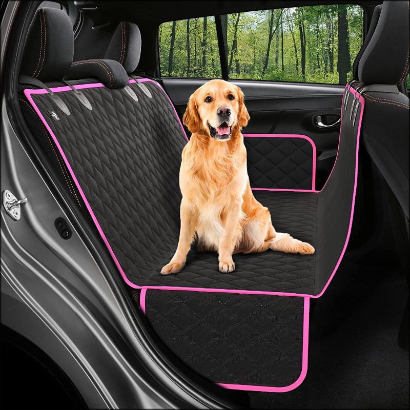 Photo 1 of Active Pets Car Seat Cover for Dogs - Standard Dog Seat Cover for Back Seat Use - Waterproof & Scratch Proof Pet Covers for Travel - Pink
