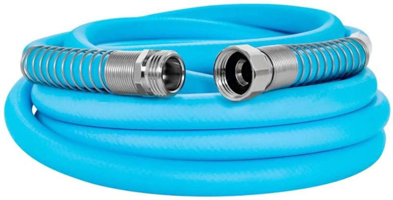 Photo 1 of Camco EvoFlex 35-Foot Super Flexible Drinking Water Hose | 5/8-Inch ID | Ideal for RV and Marine Use | Blue (22595)
