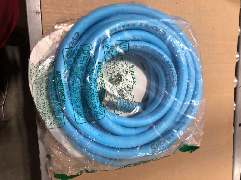 Photo 2 of Camco EvoFlex 35-Foot Super Flexible Drinking Water Hose | 5/8-Inch ID | Ideal for RV and Marine Use | Blue (22595)
