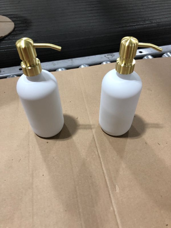 Photo 1 of Ceramic White Hand Soap Dispensers 2 Pack 