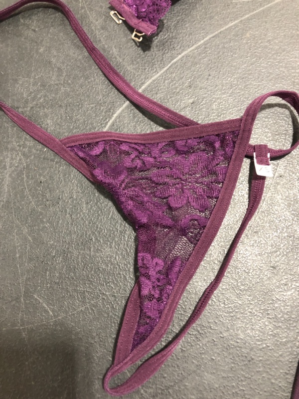 Photo 2 of AVIDLOVE WOMEN'S LINGERIE SET, PURPLE, SIZE XS.