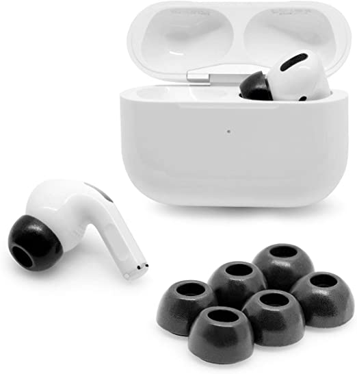 Photo 1 of Eartune Fidelity UF-A Premium Memory Foam Tips for AirPods Pro - Fits in Charging Case, Stays in Your Ears, Superb Sound Isolation, and Built-in Waxguard - Small, [Black]
