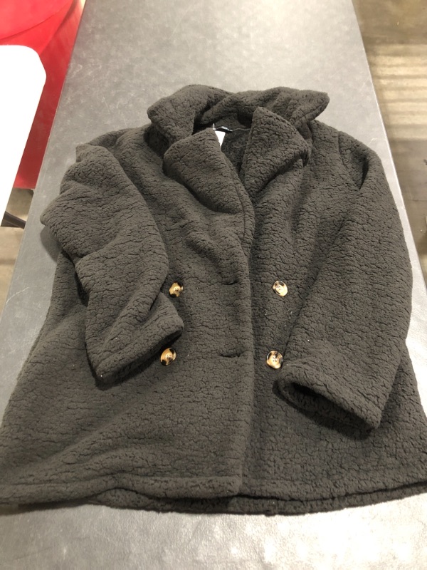 Photo 2 of PRETTYGARDEN BLACK SHERPA FLEECE BUTTON COAT, COLOR IS BLACK, SIZE XL. PHOTO FOR REFERENCE, MAY VARY SLIGHTLY. NEW WITH TAGS.