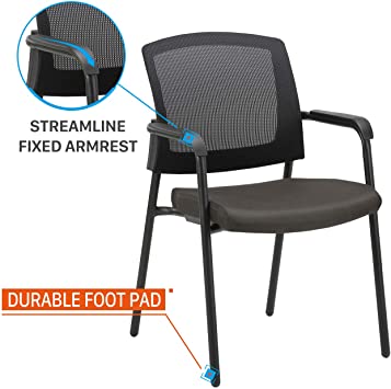 Photo 2 of CLATINA Office Reception Guest Chair Mesh Back Stacking with Ergonomic Lumbar Support and Thickened Seat Cushion for Waiting Conference Room Black. 1 CHAIR. OPEN BOX. PRIOR USE.
