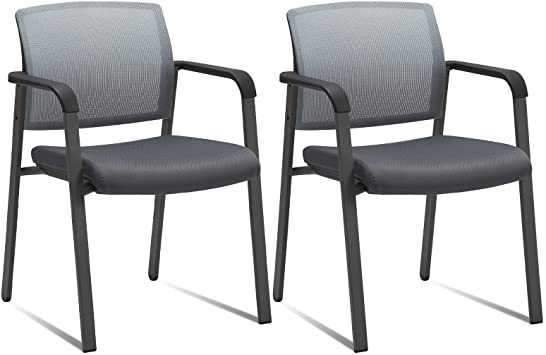 Photo 1 of CLATINA Mesh Back Stacking Arm Chairs with Upholstered Fabric Seat and Ergonomic Lumbar Support for Office School Church Guest Reception Grey 2 Pack Set
OPEN BOX. NEW IN BOX.