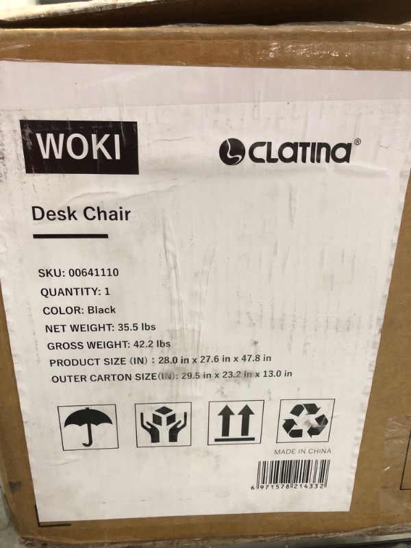 Photo 5 of CLATINA Ergonomic Mesh Office Chair High Back Computer Desk Chair with Adjustable Head Arm Rest and Lumbar Support Executive Task Chair for Home Office and Gaming (Black)
OPEN BOX.