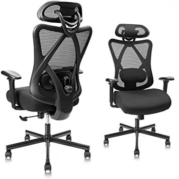 Photo 1 of CLATINA Ergonomic Mesh Office Chair High Back Computer Desk Chair with Adjustable Head Arm Rest and Lumbar Support Executive Task Chair for Home Office and Gaming (Black)
OPEN BOX.