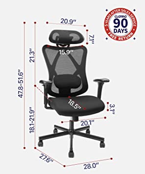 Photo 2 of CLATINA Ergonomic Mesh Office Chair High Back Computer Desk Chair with Adjustable Head Arm Rest and Lumbar Support Executive Task Chair for Home Office and Gaming (Black)
PRIOR USE. MISSING WHEELS AND HARDWARE. FOR PARTS/REPAIR.