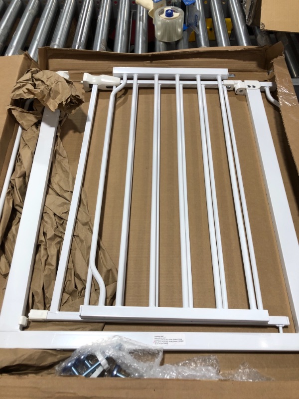 Photo 1 of BABY SAFETY GATE, WHITE. UNBRANDED. MISSING ORIGINAL BOX. PRIOR USE.