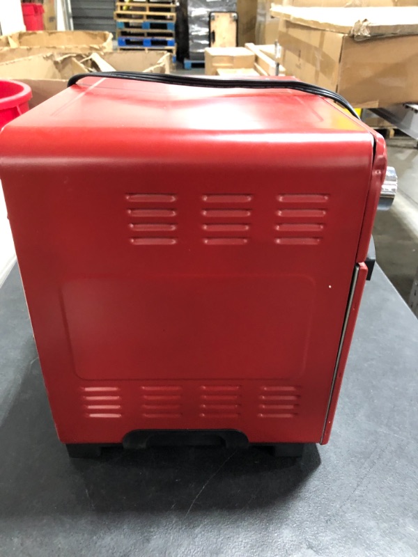 Photo 5 of Deco Chef 24 QT Red Stainless Steel Countertop 1700 Watt Toaster Oven with Built-in Air Fryer and Included Rotisserie Assembly, Grill Rack, Frying Basket, and Baking Pan
USED CONDITION. DENTED. STAINS FROM COOKING. 