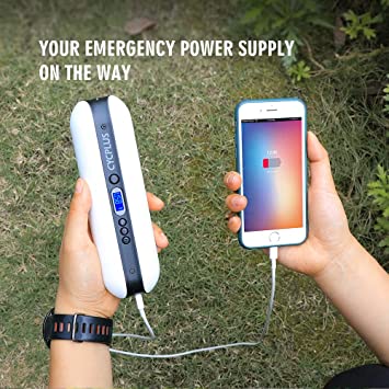 Photo 2 of Portable Air Compressor Mini Inflator Electric Pump for Car Bike Tires Shock Rechargeable Li-Ion Battery 150PSI Power Bank Ergonomic and Sleek Design Digital LCD, LED Emergency Light A2 (White). NEW IN BOX.
