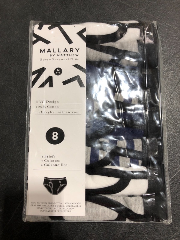Photo 3 of MALLARY BY MATTHEW Boys 100% Cotton Briefs Underwear (8 Pack or 16 Pack)
SIZE M 6-8
