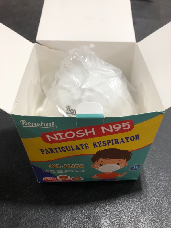 Photo 2 of N95 MS 6815S Face Mask,10 Pack NIOSH Certified N95 Disposable Respirator 5-Ply Safety Breathable Face Masks, Filter Efficiency 95%, Adjustable Comfortable Protection,Against PM2.5 Dust for CHILDREN. SMALL SIZE. 
