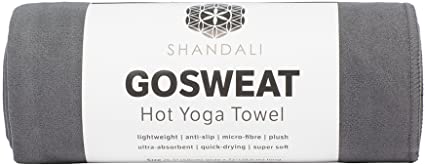 Photo 1 of GoSweat Non-Slip Hot Yoga Towel by Shandali with Super-Absorbent Soft Suede Microfiber in Many Colors, for Bikram Pilates and Yoga Mats.
DARK GREY. PRIOR USE.