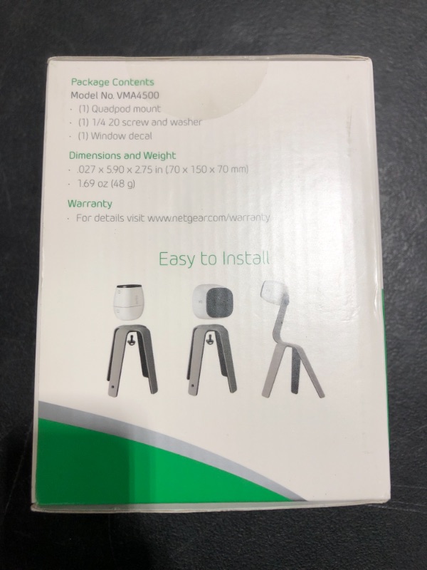 Photo 4 of Arlo Certified Accessory - Quadpod Mount – Do It All Mount for Arlo Cameras, Compatible with Arlo Ultra, Ultra 2, Pro, Pro 2, Pro 3, Pro 4, Essential and Arlo Wire-Free Cameras - VMA4500
SEALED NEW IN BOX.