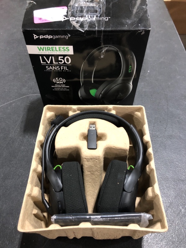 Photo 3 of PDP Gaming LVL50 Wireless Stereo Headset with Noise Cancelling Microphone: Black - Xbox ONE. NEW OPEN BOX.