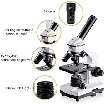 Photo 2 of 100X-2000X Microscopes for Kids Students Adults, with Microscope Slides Set, Phone Adapter, Powerful Biological Microscopes for School Laboratory Home Education
OPEN BOX. 