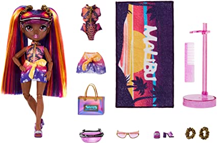 Photo 2 of Rainbow High Pacific Coast Phaedra Westward- Sunset (Purple) Fashion Doll with 2 Designer Outfits, Pool Accessories Playset, Interchangeable Legs
