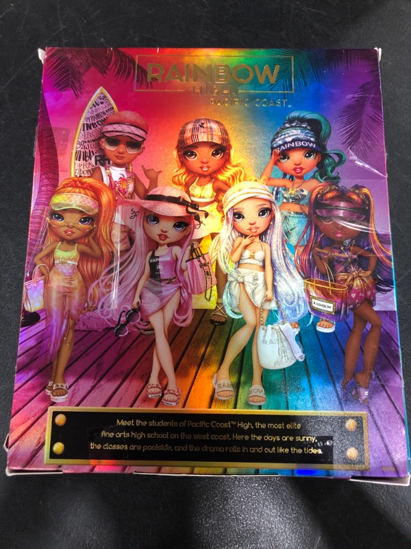 Photo 5 of Rainbow High Pacific Coast Margot De Perla- Opal (Iridescent White) Fashion Doll with 2 Designer Outfits, Pool Accessories Playset, Interchangeable Legs, Toys for Kids, Great Gift for Ages 6-12+. OPEN BOX. MISSING EYES. PRIOR USE.
