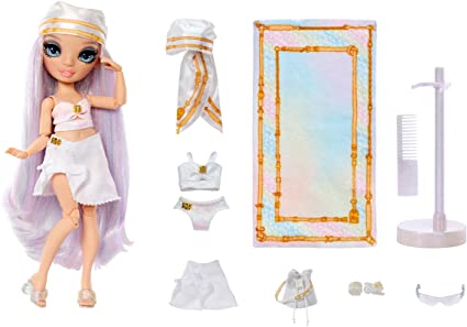 Photo 2 of Rainbow High Pacific Coast Margot De Perla- Opal (Iridescent White) Fashion Doll with 2 Designer Outfits, Pool Accessories Playset, Interchangeable Legs, Toys for Kids, Great Gift for Ages 6-12+. OPEN BOX. MISSING EYES. PRIOR USE.
