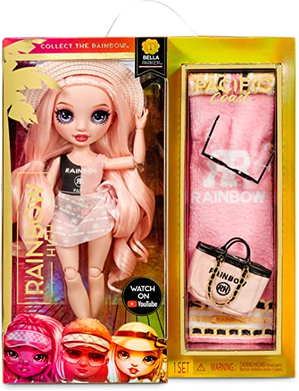 Photo 1 of Rainbow High Pacific Coast Bella Parker- Pink Fashion Doll with 2 Designer Outfits, Pool Accessories Playset, Interchangeable Legs, Toys for Kids, Great Gift for Ages 6-12+ Years
OPEN BOX.