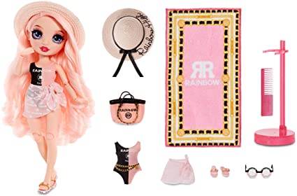 Photo 2 of Rainbow High Pacific Coast Bella Parker- Pink Fashion Doll with 2 Designer Outfits, Pool Accessories Playset, Interchangeable Legs, Toys for Kids, Great Gift for Ages 6-12+ Years
OPEN BOX.