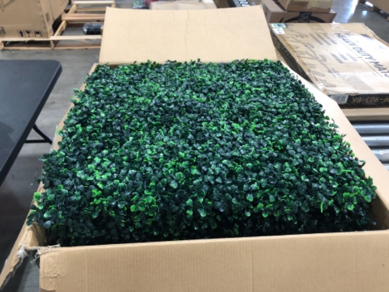 Photo 1 of CREATIVE SPACE Artificial Grass Wall Panels Backdrop 12 PCS 20 x 20 Inch Boxwood Panels Privacy Hedge Screen for Indoor Outdoor Garden Wall Decor Artificial Plants
