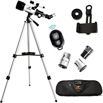 Photo 1 of Gskyer Telescope, 70mm Aperture 400mm AZ Mount Astronomical Refracting Telescope for Kids Beginners - Travel Telescope with Carry Bag, Phone Adapter and Wireless Remote
NEW IN BOX.