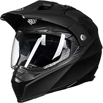 Photo 1 of ILM Off Road Motorcycle Dual Sport Helmet Full Face Sun Visor Dirt Bike ATV Motocross Casco DOT Certified (XL, Matte Black)
