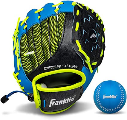 Photo 1 of Franklin Sports Teeball Glove - Left and Right Handed Youth Fielding Glove - Neo-Grip - Synthetic Leather Baseball Glove - 9.0 Inch - Ready To Play Glove with Ball
